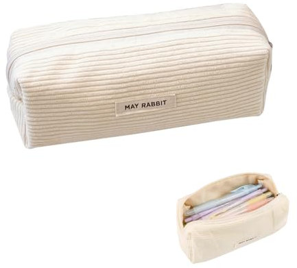 Yeria Deepton Trousse Tissu Cordon, Trousse Adolescent école, Trousse Stylo, Grande capacité de Stockage Trousse Stylo, Adolescent pour Trousse de Toilette (Blanc)