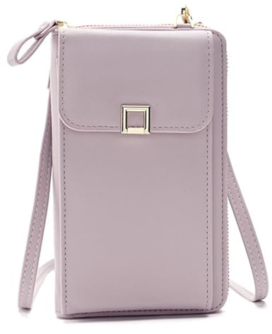 Kleine Umhängetasche Aus Pu Leder Handytasche Zum Umhängen Handytasche Zum Umhängen Damen Umhängetasche Für Damen Handy Tasche Tasche Geldbeutel Brieftasche(Hellviolett)