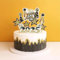 AILEXI Glitzerkuchen- und Cupcake-Topper für Party-Dekorationen – Happy New Year 2025, Schwarzgold-Set, 8 Stück