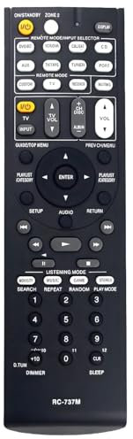 RC-737M Ersatz-Fernbedienung für Onkyo AV-Receiver SKC-670 SKR-670 SKB-670 SKW-770 UP-A1 29344937 TXSR507 TXSR577 TXSR507B HTS6200 HTS620 HTR670 HTP670 TX-SR507 TX-SR577, TX-SR507B, HT-S6200, HT-S620