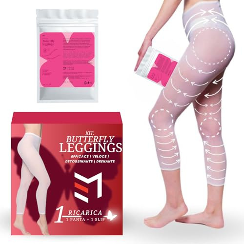 Bende Drenanti Collant Anticellulite Donna con Sale marino, Caffeina e Estratto di Fucus | Effetto Snellente e Tonificante, Ricaricabile e Riutilizzabile | 1 Trattamento + Kit Monouso