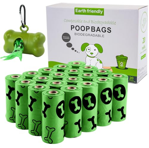 OIRLVCE Dog Waste Bags, 20 Rolls 300 Dog Poop Bags, Strong Thick
