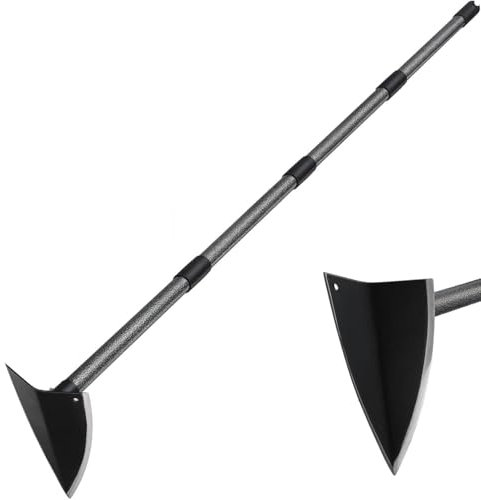 Zappa da giardino, 182 cm, zappa triangolare resistente con manico lungo per giardinaggio, diserbo, scavare, allentare, bordare, coltivare