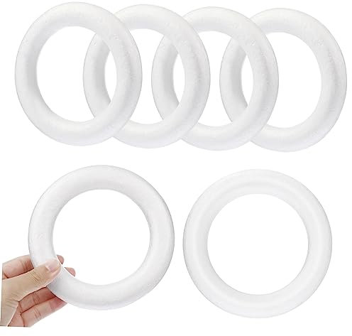 DIYEAH Weihnachtskranz-zubehör 12 Stück Kranz Styroporkreise Zubehör Zum Kranzbasteln Für Jungen Und Mädchen Geeignet Leicht 14 5 X 2 5 cm