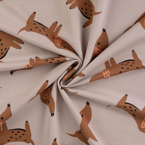 French Terry DOGS | sand | Ökotex | Meterware | ab 50x145cm