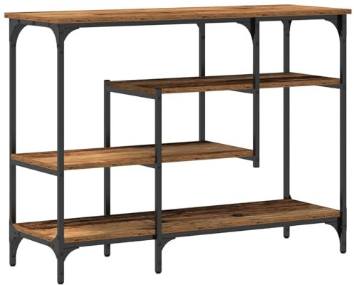 vidaXL Table Console avec étagère Bois Ancien 100 x 35 x 75 cm, Table Console pour Salon, Design Épuré, Style Industriel, Rangement Pratique, Meuble Accentué Modern, Unité d'Affichage