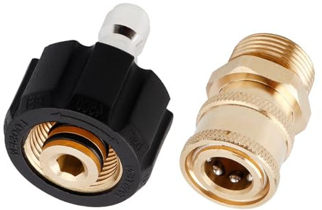 Gasea Pressure Washer Quick Connect Fitting Kit, M22 14mm Swivel to 1/4 Inch Power Washer Gun Adapter Garden Hose Quick Connector, 4500PSI