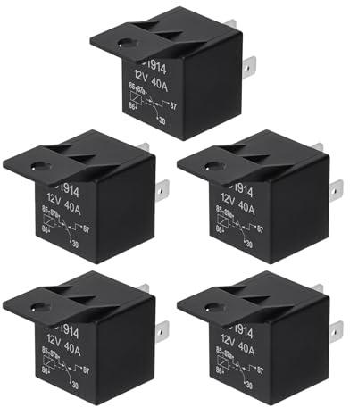 APIELE Auto Relais Wasserdicht Car Relay 12V 40A 5 Pin SPDT für Auto Moto Schalter und Vorspeisen Motorrelais 5 Stück
