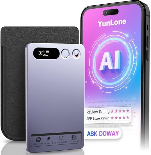 AI Voice Recorder, Note Voice Recorder Transkribieren & Zusammenfassen mit AI-Technologie, APP-Steuerung unterstützt 152 Sprachen, Magnethülle 64GB Speicher Audio Recorder für Vorträge, Meetings