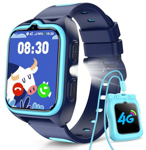 Baolubao 4G Smartwatch Kinder - Kinder Telefonuhr mit SIM-Kartenslot, Telefonanruf, Sprachchat, GPS, SOS Notruf, Taschenlampe, Schulmodus, Schrittzähler, Kinderuhr für Jungen Geschenke 4-12 Jahren