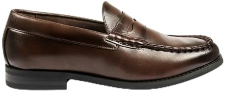 Infinity Leather Dolcetto Herren Penny Loafer aus braunem Kunstleder (PU) – Elegante und lässige Schuhe