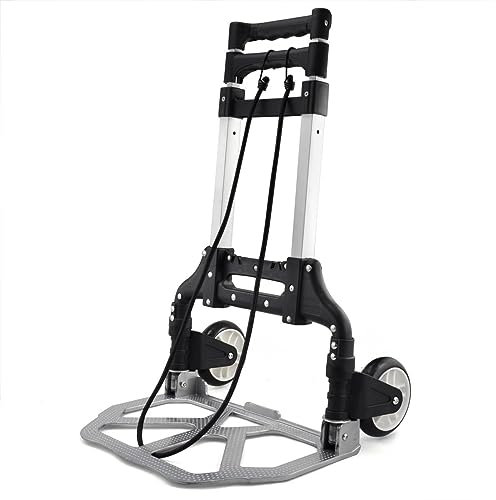 Yaheetech Aluminium Folding Foldable Hand Trolley, Sack Truck Barrow Cart, Heavy Duty Industrial Hand Truck, 75kg Load Capacity