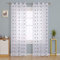 Deconovo Voile Gardinen Leinenoptik Ösenvorhang Dekoschal mit Stickerei 245x140 cm Stern Blau