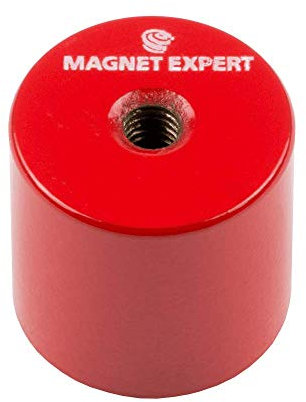 Alnico Deep Pot Magnet Für Hochtemperatur -, Engineering - und Fertigungsanwendungen - 27mm Durchmesser x 25mm Dickes C/W M6 Gewindeloch - 6kg Zug - Pack von 4