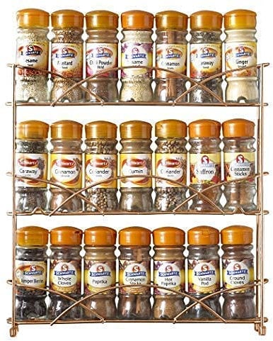 Neo 3 Tier Kitchen Cupboard Cabinet Shelves Shelf Free Standing Jar Spice Rack Holder Storage Organiser (Copper)