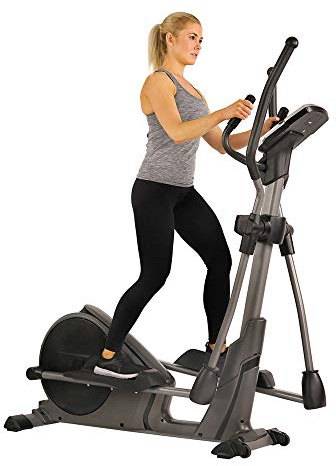 Sunny Health & Fitness Programmable Electro-Magnetic Elliptical Cross Trainer Exercise Machine, Full-Body Low-Impact Cardio Equipment with 24 Pre-Built Workout Modes and 330 lbs Capacity – SF-E3912