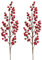 2 Stücke Beerenzweige Künstliche Weihnachten Zweige Rote Blumen Beeren Picks Dekozweige Blumenstrauß Kunstblumen Kunstpflanzen Christbaumschmuck
