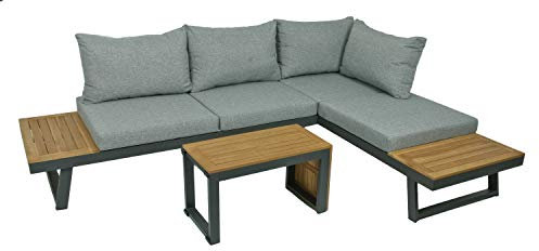 Sitzgarnitur Sitzgruppe Holz Garten Lounge Set Gartenmöbel Massiv Tisch Sofa