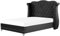 Bett Samtstoff im Chesterfield Stil hohes Kopfteil schwarz 180 x 200 cm Ayette