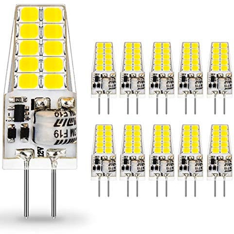 Auting G4 LED Lampen 12V AC/DC,3W LED G4 Birnen 6000K Kaltweiß 300lm, Ersatz für 30W Halogenlampen,Kein Flackern Nicht Dimmbar 360° Lichtwinkel,10er Pack