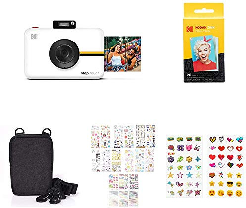 KODAK Step Touch Instant Camera with 3.5” LCD Touchscreen Display (White) Gift Bundle