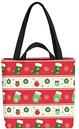 VOID Weihnachten Socken Deko Tasche 33x33x14cm,15l Einkaufs-Beutel Shopper Einkaufs-Tasche Bag