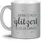 Tassendruck Glitzertasse - Wenn es Nicht glitzert ist es ja sinnlos - Geschenke für die Beste Freundin, Frauen, Glitter - Hochwertige Keramik, Silber, 300 ml