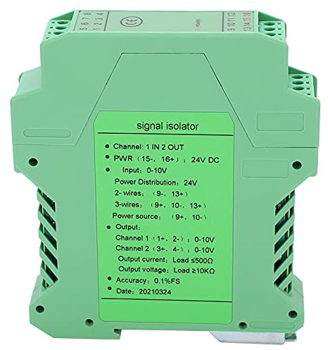 Isolator, 0-10V To 0-10V Current Conditioner, Analog Isolator Transmitter Splitter, DIN Rail Mount, PLC Detect Conditioner for 2 or 3 Wire Transmitters