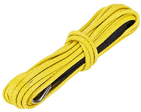 Synthetisches Seil, 7700LBS Windenkabel Nylon 15M Synthetisches Seil Ersatz für Smittybilt SUV Truck ATV UTV(Gelb)