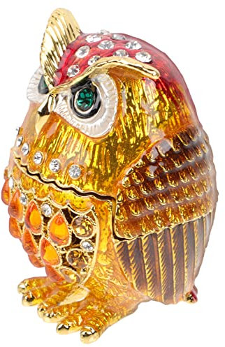 Eule Schmuckschatulle Apotheker Vorratsdosen Mit Deckel Süßigkeiten Eule Schmuckkästchen Ohrstecker-organizer Aufbewahrungsdose Für Schmuck Geschenkschmuck Nadel Keramik Legierung