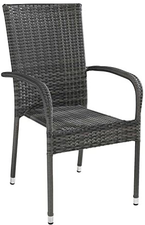 Stapelstuhl Gartenstuhl Balkonstuhl | Grau | Kunststoff | Stapelbar