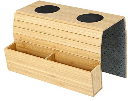 Ownant Sofatablett Sofa Tablett Armlehne Sofatablett Flexibel Bambus Couch Tablett mit Box