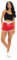 Style It Up Ladies Jersey Shorts with Piping Detail (RED-WHITE/16-18)
