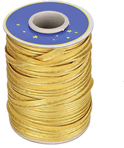 Qcwwy 70 M Crafts Bortenborte Bias Tape Borte 1 cm Breite Zum Nähen Säumen Binden Nähen Stoff Maxi Paspeln Trimmen Zöpfe & Kordeln Zöpfe(Gold)