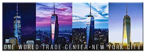 One World Trade Center New York City Foto-Souvenir, Kühlschrankmagnet, NYC Kühlschrankmagnet, Metall, Panorama-Magnet – New York Sehenswürdigkeiten, cooles Sammlerstück, Andenken, Geschenk