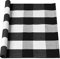sourcing map Cotton Plaid Door Mat, Black & White Area Floor Rugs, Checkered Carpet for Indoor/Outdoor, Woven Washable Buffalo Mat, Retro Doormat Runner Rug for Front Porch/Kitchen 28x43