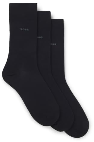 BOSS Mens 3P RS Uni Colors CC Three-pack of regular-length cotton-blend socks