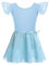 Gymnastik Trikots für Mädchen Ballettkleidung Kinder Ballett Tanz Kleid Bodysuit mit Chiffon Wrap Rock Baumwolle Criss-Cross U-Rücken Tütü Tanzoutfit Rhythmische Sportgymnastik Anzug Blau 7-8 Jahre