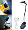 Vesaneae LED Klemmlampe Leselampe Mit Sternprojektion,USB Aufladbare Stern Clip Nachtlicht,Schwanenhals Bett Lampe,Augenpflege Schreibtischlampe,Nachttischlampe Touch Dimmbar(Blau)