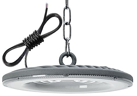 Jefedana 100W UFO LED Lámpara de Alta Bahía,UFO LED Taller Lámpara, 6500K Blanco Frío IP65 Impermeable LED Foco Interior LED Iluminación de Almacén con Blanco frío Para Garaje,Fábrica,Taller