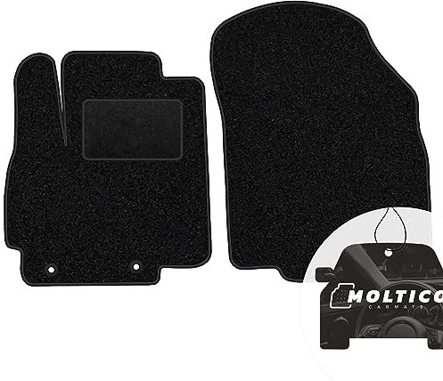 moto-MOLTICO Vorne Fußmatten Auto Velours Autoteppiche Schwarz Automatten Set 2-teilig passend für Mitsubishi Space Star ab 2013