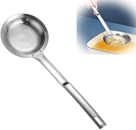 Filtro de rejilla de acero inoxidable, espumadera de acero inoxidable, espumadera de espuma, colador de cocina, colador de acero inoxidable, filtro de malla fina, filtro para skims Fat Scum (27,3 x