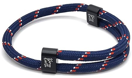 KAROO EARTH JEWELLERY Karoo Earth Unisex Rope Bracelet | Adjustable Paracord Durable Waterproof Bracelet | Nautical Braided Surfer Bracelet (Blue Ensign)