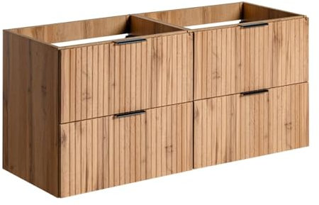 Vente-unique-Mueble Flotante bajo Lavabo - Natural Claro - Ancho 120 cm - ZEVARA