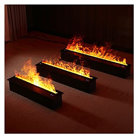 Kamin-TV-Ständer Elektrischer Einbaukamin aus Edelstahl, 3D-berührbare Flamme, Touchpanel und Fernbedienung, große Größe 70,8 x 9,4 x 7,9 Zoll, Schwarz tischkamin Indoor