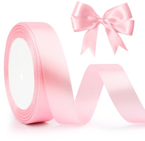 Ruban Rosel Satin Rose 20mm x 23m Pour Décoration De Gâteaux, Projets De Couture, Ballons De Fête Et Nœuds - Octobre Rosa