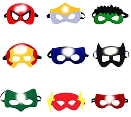 Yoimckay Cartoon Anime Maschere,9 Pezzi Feltro Maschere,Comode da Indossare,Riutilizzabili,Cartone animato Modello Cool Maschere per feste Bambini,Feltro,Mascherine del Partito,Cosplay Adulti