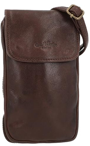 Gusti Umhängetasche Leder - Estera Damen und Herren Handtasche Handytasche Ledertasche Vintage Braun Leder