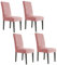 CYCMACO Velluto Coprisedie Con Schienale 4 Pezzi, Coprisedia Cucina Elasticizzato, Universale Copri Sedie Soggiorno, Fodera Sedia Con Schienale Alto, Chair Cover, Rosa