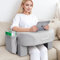 Babenest Reading Pillow for Lap, Armrest Gaming Pillows for Working, Hight Adjustable Lap Desk Pillows for Adult Sitting in Bed Sofa Floor (Plush Gray)